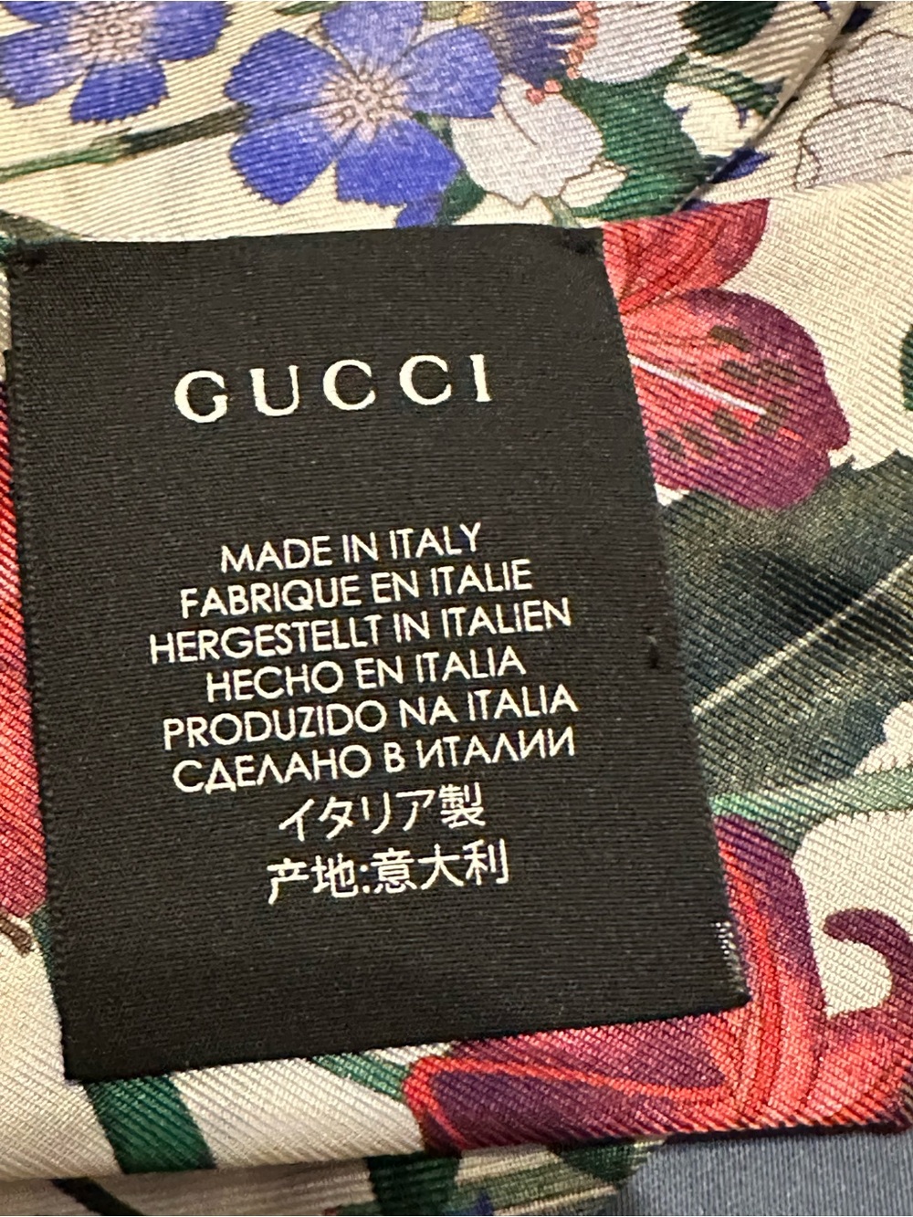 Gucci Flora Floral Print Silk Neck Bow Scarf - Picture 6 of 6
